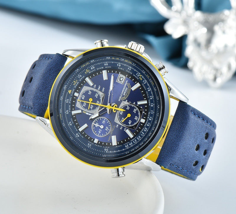 AeroMaster – Stylish & Functional Pilot Watch with World Time & Radio Signal Sync