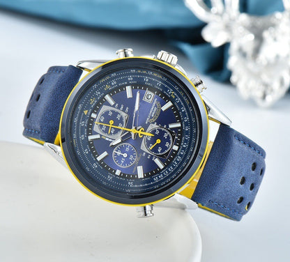 AeroMaster – Stylish & Functional Pilot Watch with World Time & Radio Signal Sync