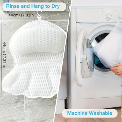 LuxieSpa 4D Luxury Bath Pillow – Breathable Neck & Back Support for Ultimate Relaxation