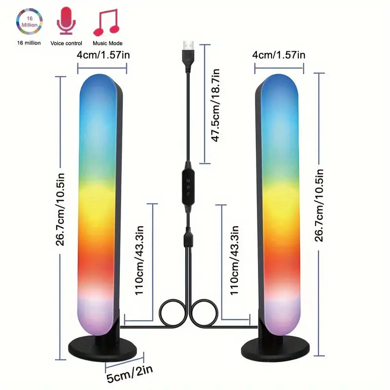 Smart RGBIC LED Light Bar Set – Sync Lights with Music for TV, Gaming & Ambience