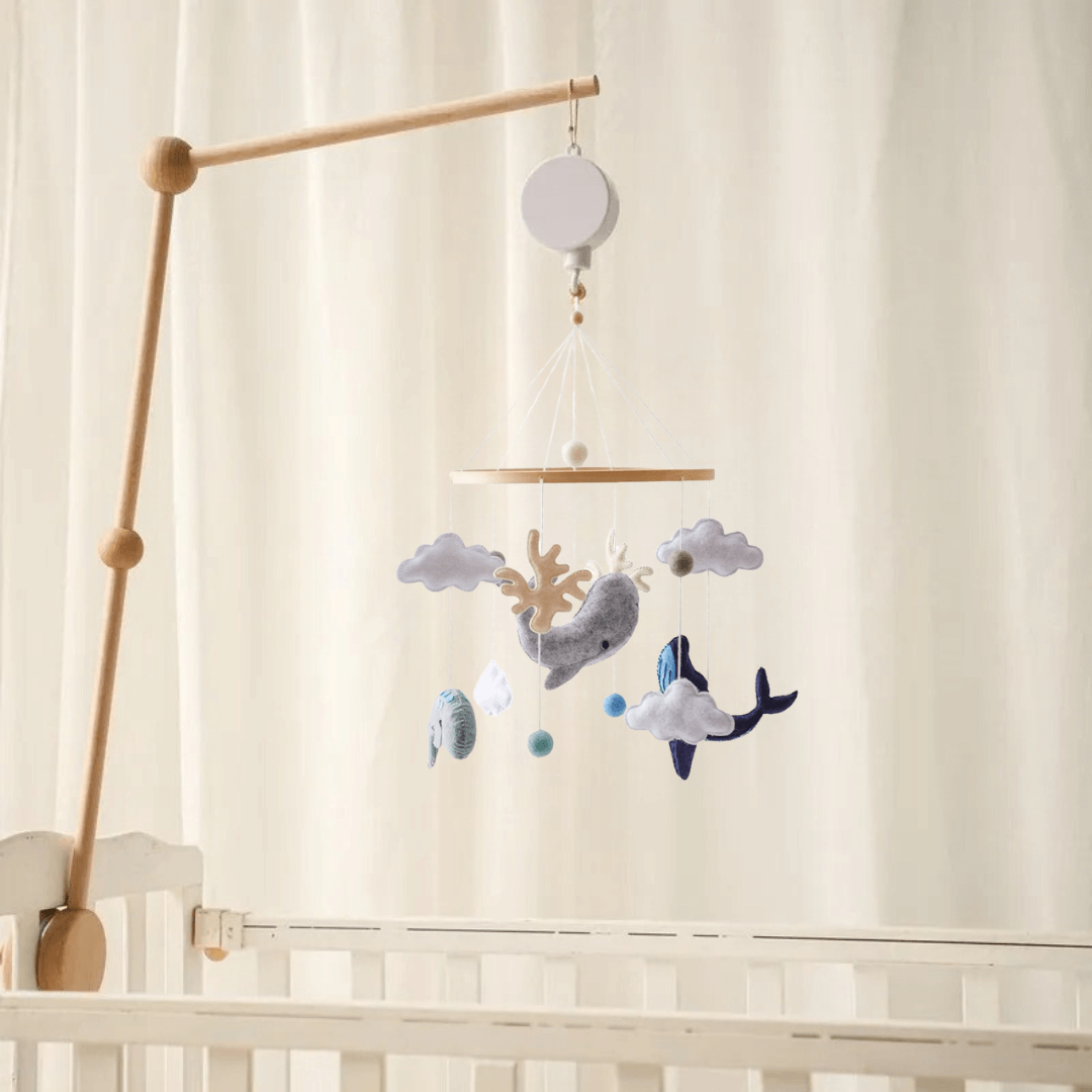 SkyWhirl –  Soothing Wooden Baby Mobile Without Battery | for Baby