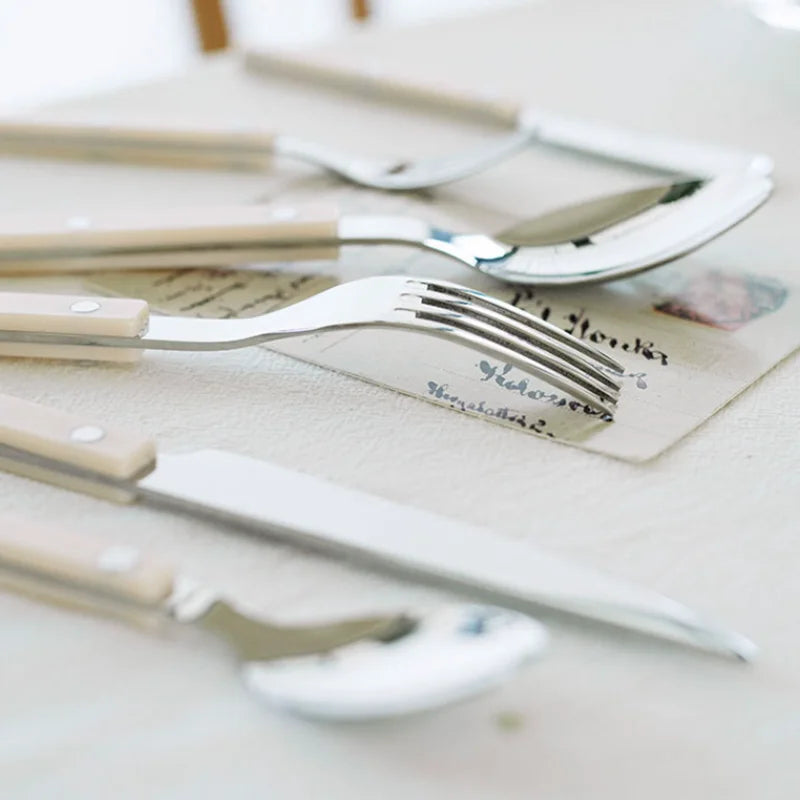 24-Piece Cutlery Set – Engraved Stainless Steel Flatware for 6 People
