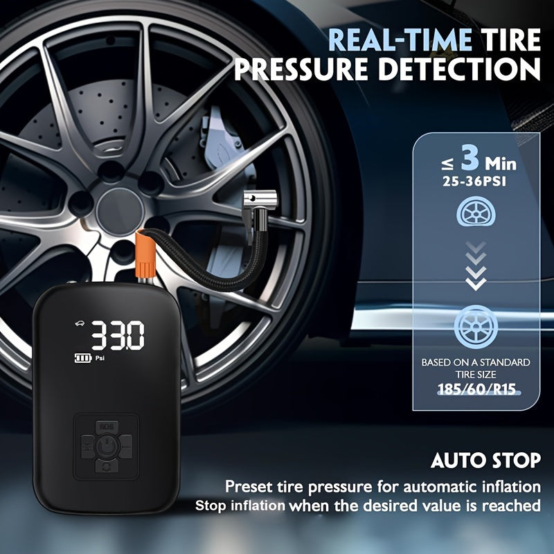 AirPump Pro – Portable Air Compressor with Digital Display & LED Light