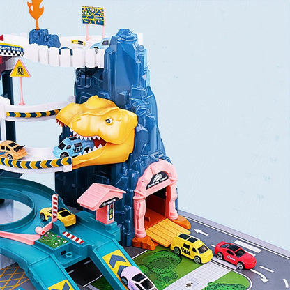 DinoRace Adventure Track Set – Dinosaur-Themed Race Track with Cars for Kids