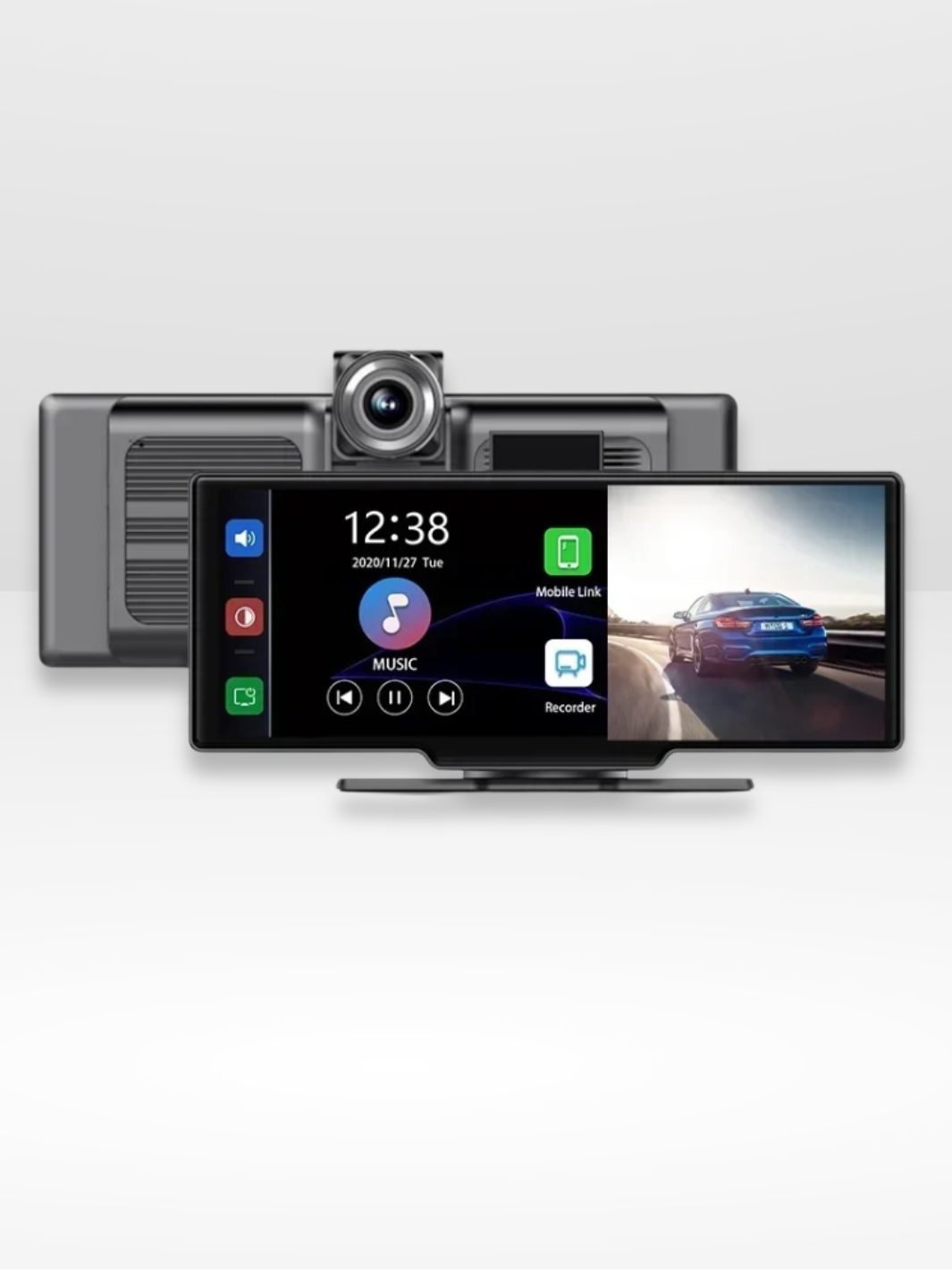 Wireless CarPlay Screen with Built-in 4K Dashcam & Optional Rear Camera – 10.26" IPS Display
