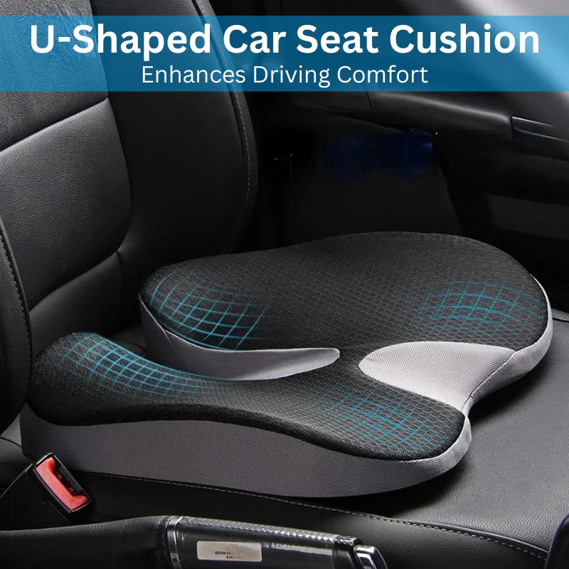 Ergonomic Memory Foam Car Seat Cushion – Tailbone & Sciatica Support Pillow