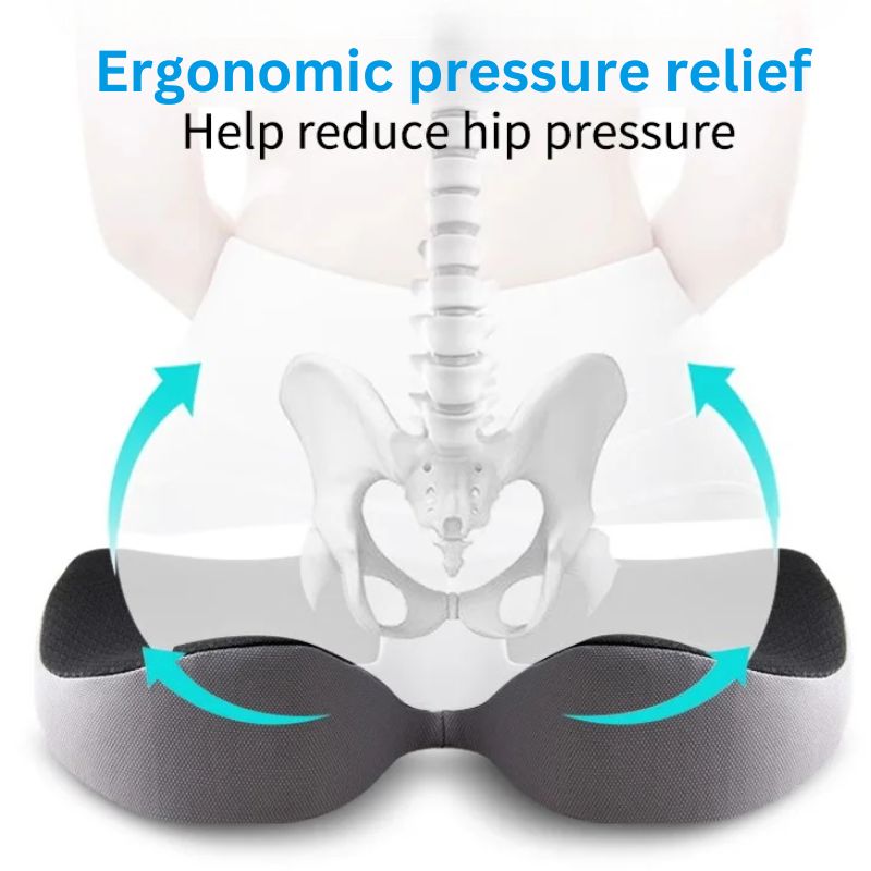 Ergonomic Memory Foam Car Seat Cushion – Tailbone & Sciatica Support Pillow