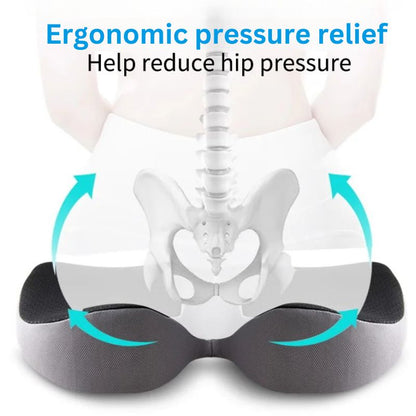 Ergonomic Memory Foam Car Seat Cushion – Tailbone & Sciatica Support Pillow