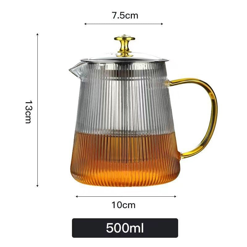 Transpara Heat-Resistant Glass Teapot – Modern Design | Available in 500ml, 800ml, 1000ml