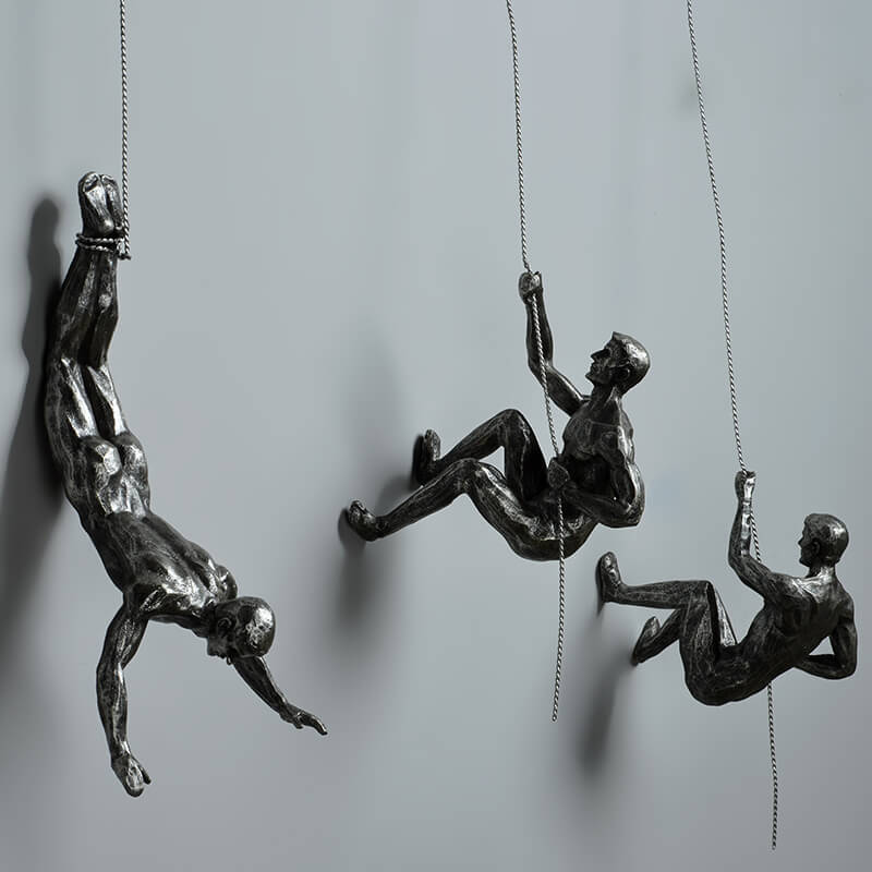 Rock Climbing Wall Sculpture | Unique Decorative Art Piece