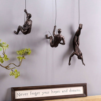 Rock Climbing Wall Sculpture | Unique Decorative Art Piece
