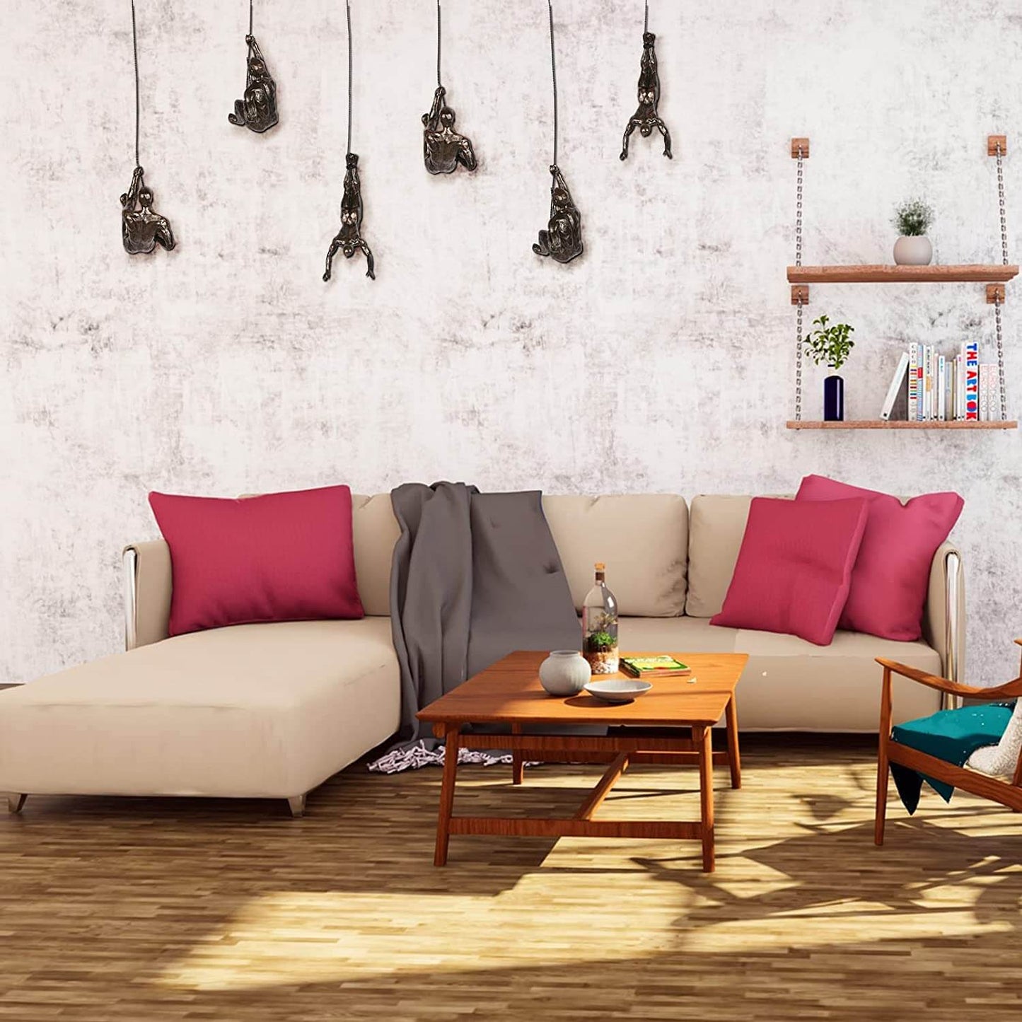 Rock Climbing Wall Sculpture | Unique Decorative Art Piece