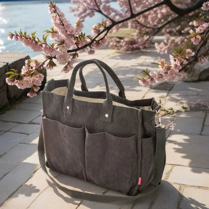 CordoTote – Classic Corduroy Shoulder Bag for Everyday Use