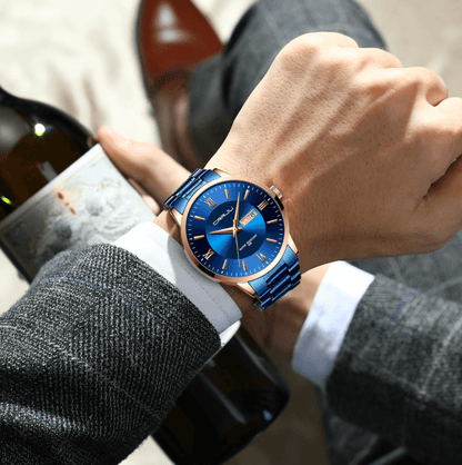 Men's Luxury Waterproof Sports Watch – Stainless Steel Quartz Chronograph