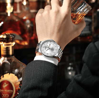 Men's Luxury Waterproof Sports Watch – Stainless Steel Quartz Chronograph