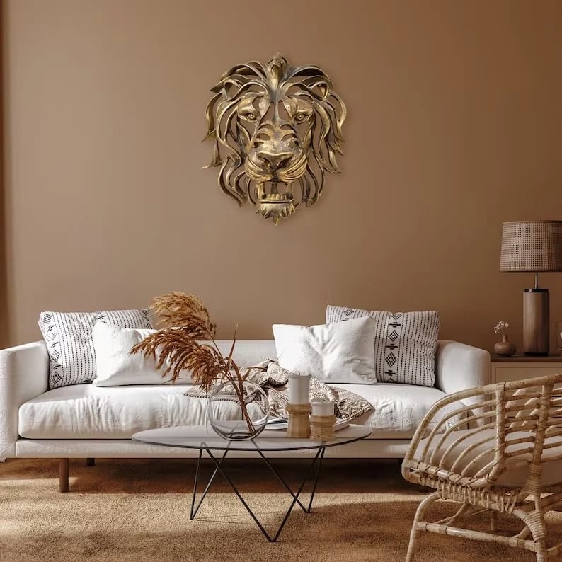 Metal Lion Head Wall Art – Bold & Elegant Metal Wall Décor for Indoors and Outdoors