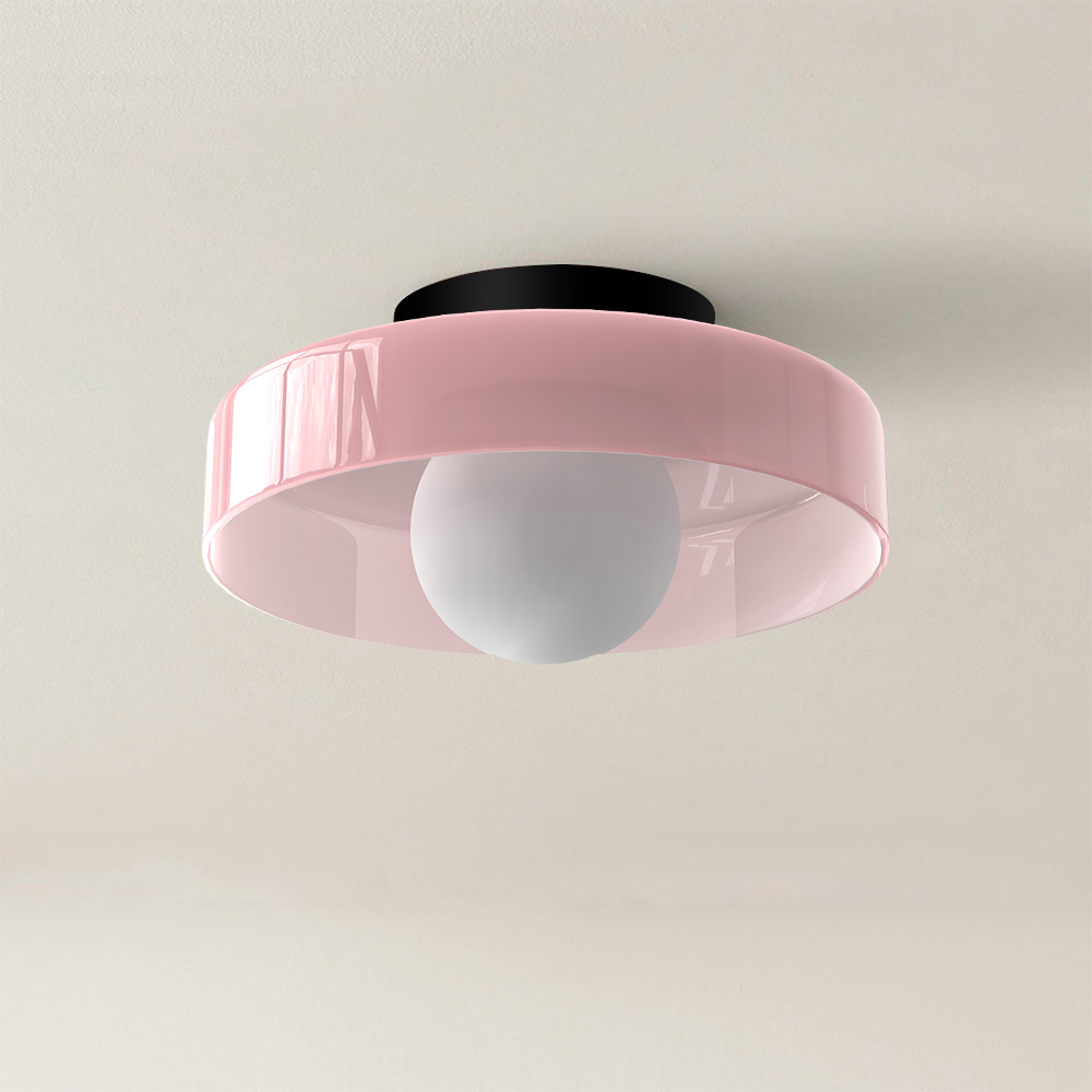 Modern Round Glass Ceiling Light – Elegant Flush Mount Fixture for Kitchen & Living Spaces