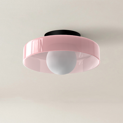 Modern Round Glass Ceiling Light – Elegant Flush Mount Fixture for Kitchen & Living Spaces