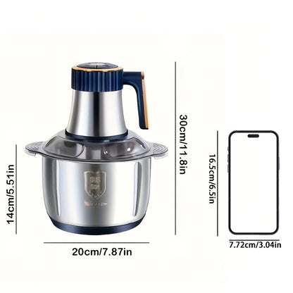 Stainless Steel Food Processor – Powerful Meat Grinder & Vegetable Chopper (5L, 5000 RPM)