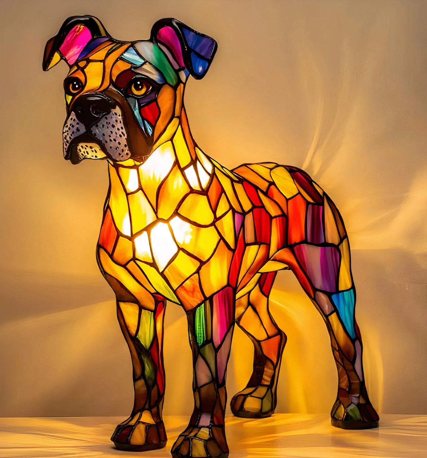 GlowPaw Dog Tribute Lamp – Handmade Acrylic Night Light for Dog Lovers (USB Powered)