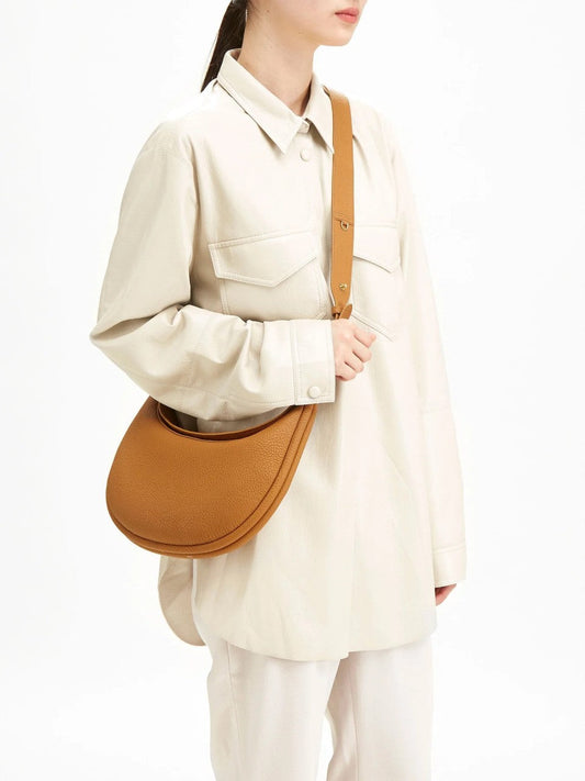 Thonia – Chic Minimalist Half-Moon Shoulder Bag Elegant Modern Crossbody Purse for Women