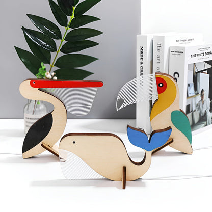 Wooden Animal Table Lamp – Cute Decorative Night Light for Kids’ Rooms