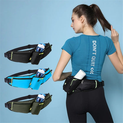 RunEase Hydration Running Belt – Waterproof Waist Pack with Bottle Holder & Storage Pockets
