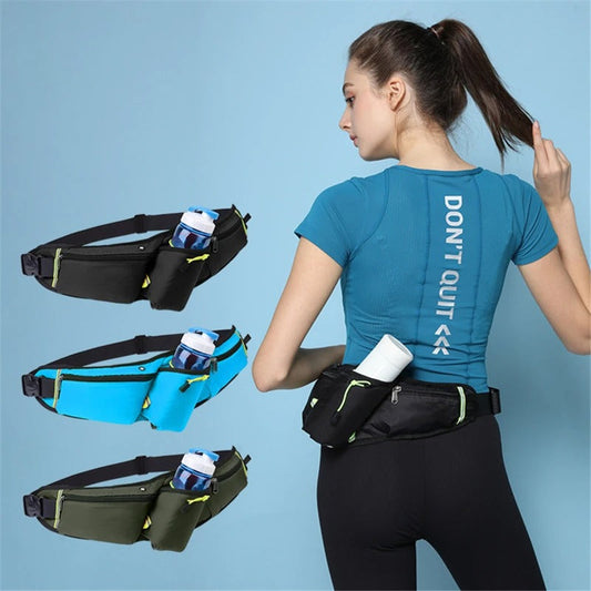 RunEase Hydration Running Belt – Waterproof Waist Pack with Bottle Holder & Storage Pockets