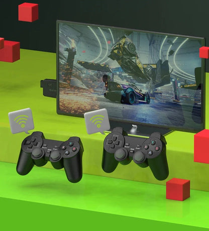 PixelDrive 64GB Retro Game Console with 2 Wireless Controllers – Over 20,000 Classic Games & 4K HDMI Output