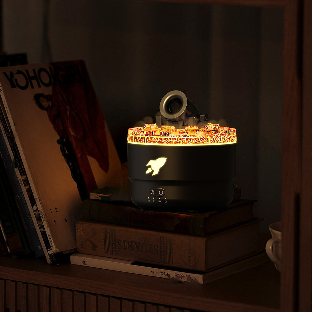 MistLava | Cannon Humidifier & Aroma Diffuser with Water Mist, Lava Effect & Night Light