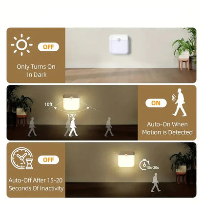 Tech LED Motion Sensor Night Light – USB-C Rechargeable, Wall-Mount, 3 Light Modes