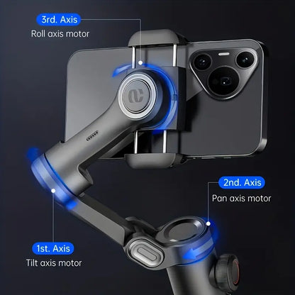 SmartPro Smartphone Gimbal Stabiliser – Foldable 3-Axis Handheld Stabiliser for iPhone & Android
