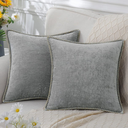 Chenille Texture Plush Cushion Cover – Soft & Luxurious Decorative Pillowcase