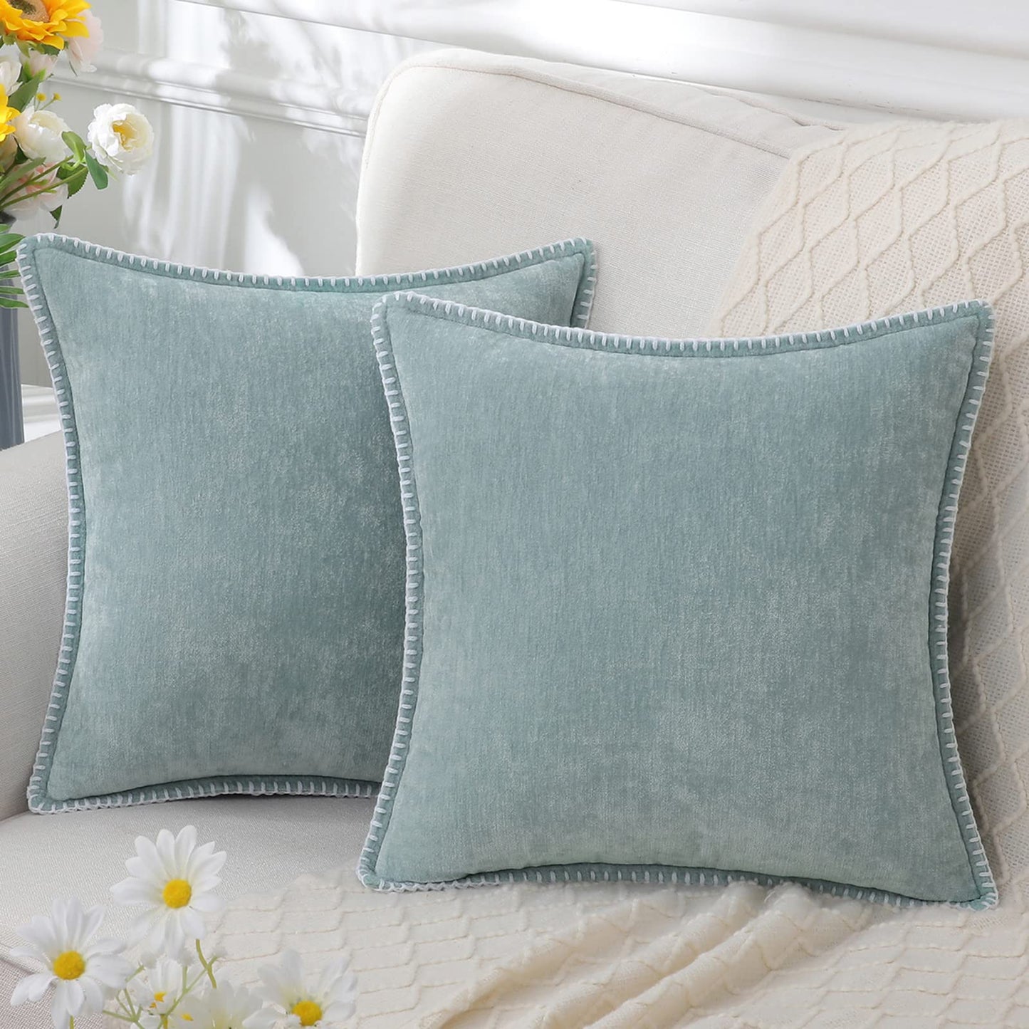 Chenille Texture Plush Cushion Cover – Soft & Luxurious Decorative Pillowcase