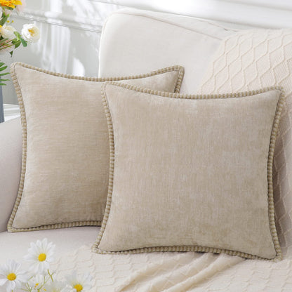 Chenille Texture Plush Cushion Cover – Soft & Luxurious Decorative Pillowcase
