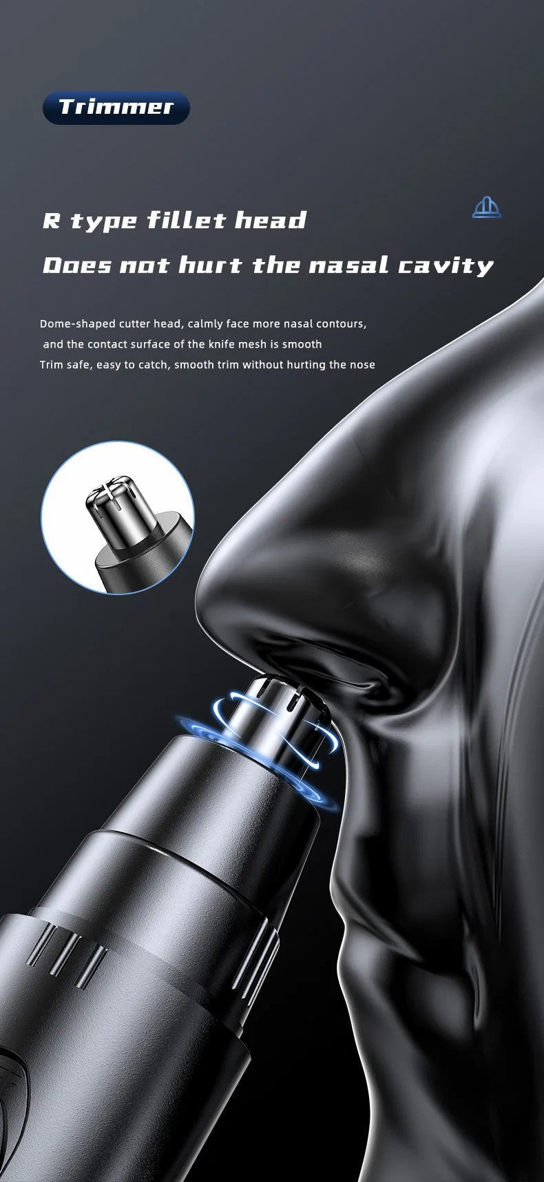 Rechargeable Nose & Ear Hair Trimmer for Men and Women – Pain-Free Precision Grooming Tool