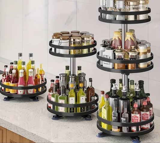 TwistRack 360° – Rotating Storage Shelf | Space-Saving Adjustable Organizer for Kitchen, Bathroom & Home