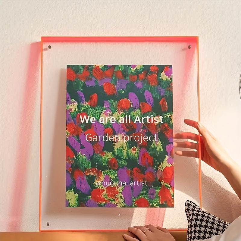 VividFrame – Colourful Transparent Photo Frame for Wall & Table Display | Modern Art-Inspired Design