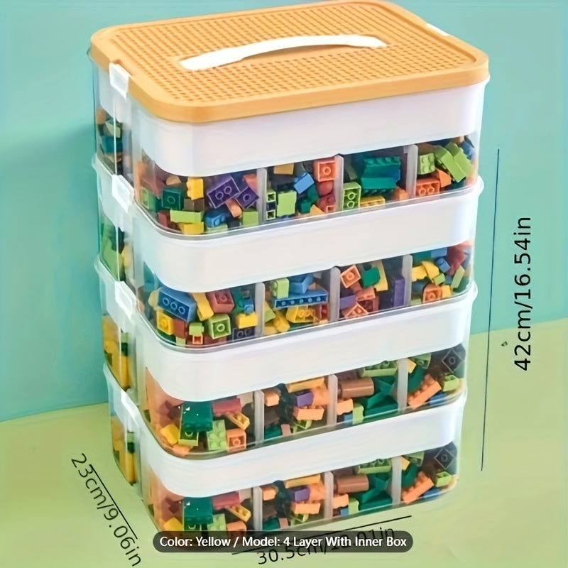 Stackable Storage Organizer Box with Lid – Multi-Layer Storage for Toys, Snacks & Everyday Essentials