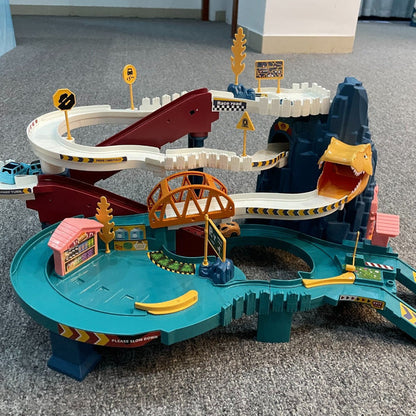 DinoRace Adventure Track Set – Dinosaur-Themed Race Track with Cars for Kids