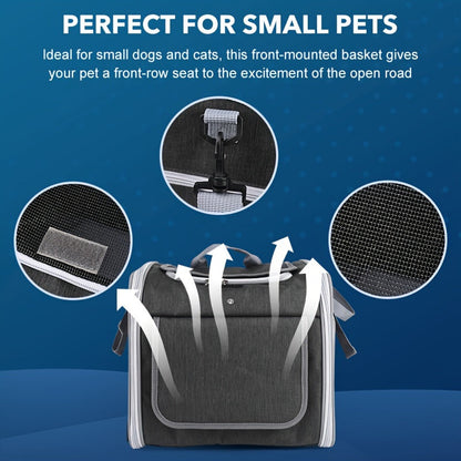 Expandable Pet Bike Basket – Comfortable & Safe Bicycle Carrier for Small Dogs and Cats