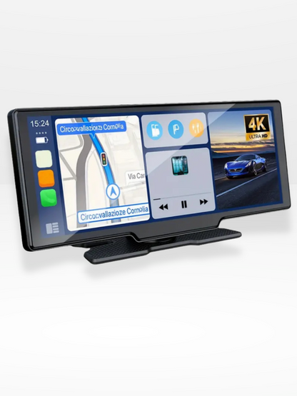 Wireless CarPlay Screen with Built-in 4K Dashcam & Optional Rear Camera – 10.26" IPS Display