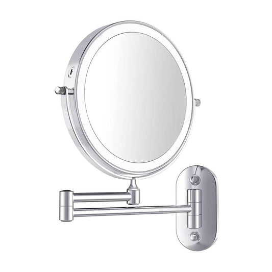 Evida LED Magnifying Mirror with Chrome Finish – Rechargeable Vanity Mirror for Precise Makeup & Skincare