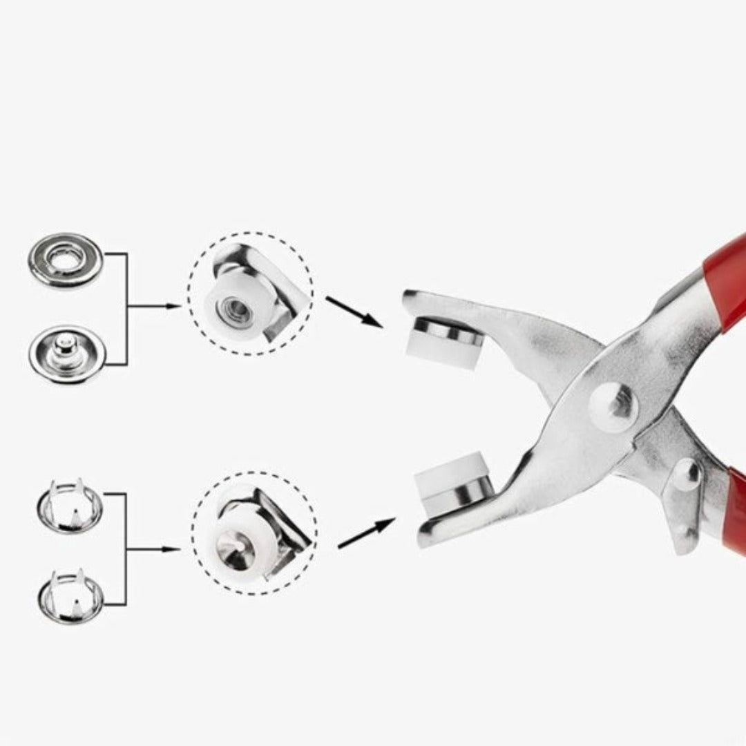 SnapPliers Snap Fastener Pliers – Precision Tool for Easy Button Attachment on Fabric, Leather & DIY Projects