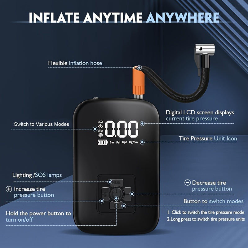 AirPump Pro – Portable Air Compressor with Digital Display & LED Light
