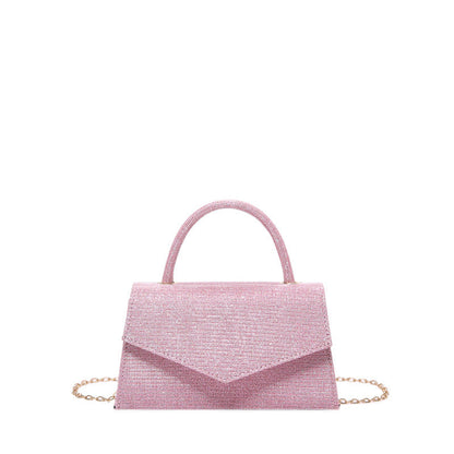 AMALIA | Women’s Handbag – Small Square Luxury Bag with Diamond Pattern & Gold Chain Strap