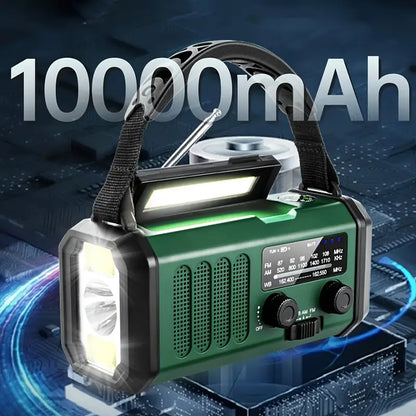 Solar Emergency Radio with Power Bank – Hand Crank & LED Torch for Camping and Outdoor Use