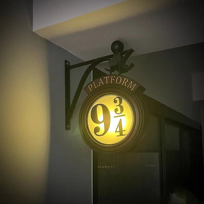 PlatformGlow | Platform 9¾ Wall Light – Magical Battery-Powered Lamp for Harry Potter Fans