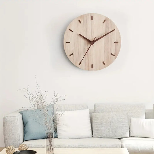 Stylish Walnut Wood Wall Clock – Minimalist Modern Design