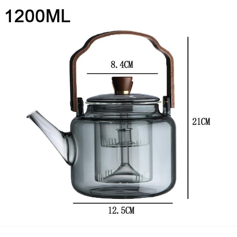 Serenya – Smoked Glass & Wood Tea Infuser | Elegant Teaware for Loose Leaf Brewing
